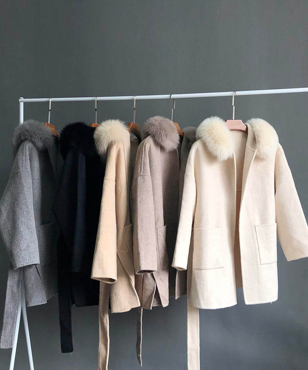 Cashmere Wool Fox Fur Coat - Women - UGG Specialist Australia