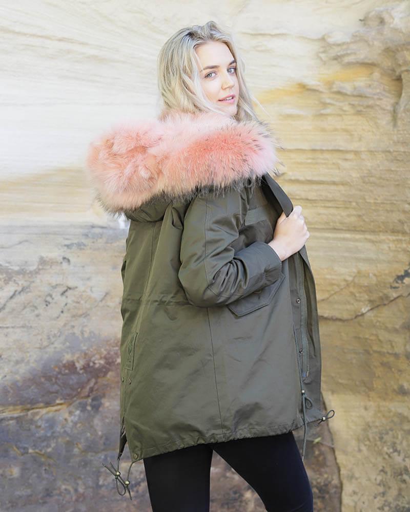 Parka Jacket Green Pink - Women - UGG Specialist Australia